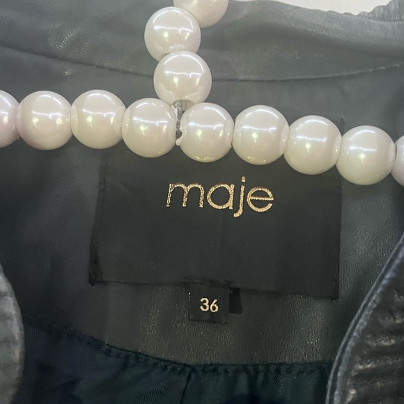 Maje real leather teal motorcycle jacket - Picture 3 of 3